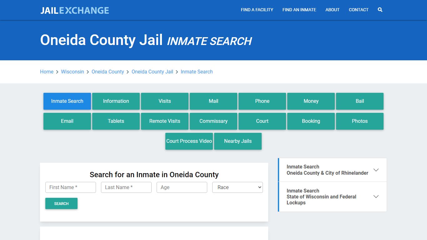 Oneida County Jail, WI Inmate Search: Roster & Mugshots